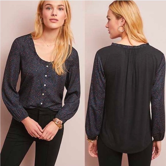 Anthropologie Dolan Marilyn Button Front Cheetah Print Top small - Picture 2 of 8
